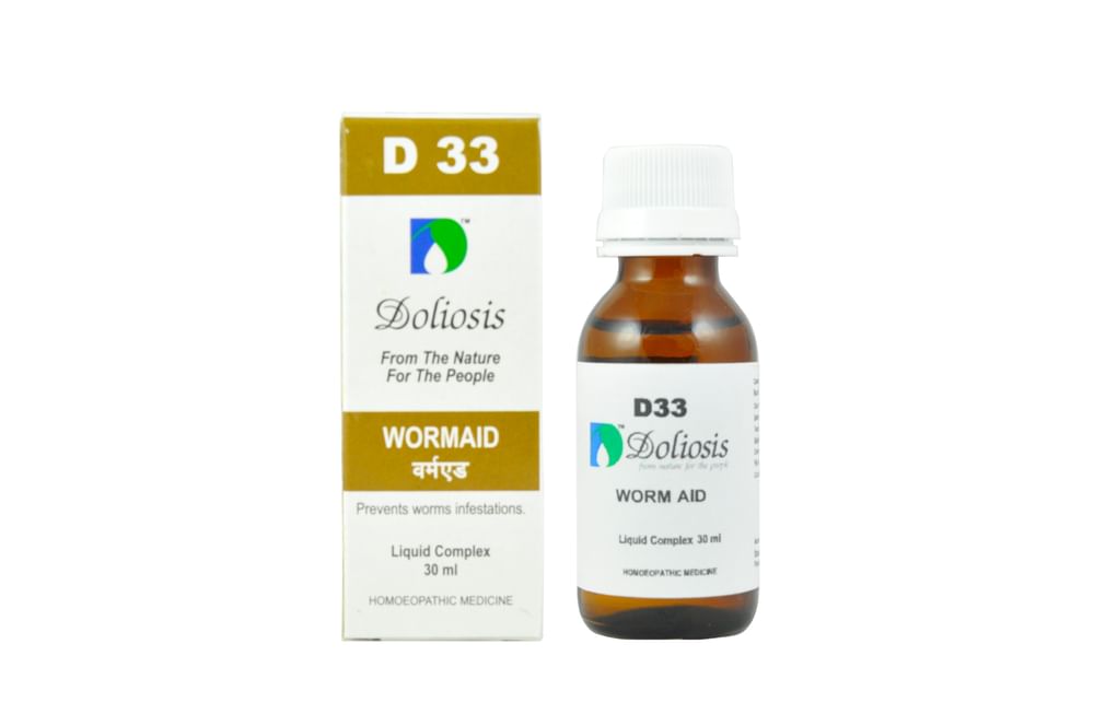 Doliosis D33 Wormaid Drop Medicines, Homeopathic medicine for Irritability & Hyperactivity, Homeopathic medicine for Digestive System, Homeopathic medicine for Worms, Homeopathic medicine for Lifestyle Diseases, Homeopathic medicine for Anaemia image