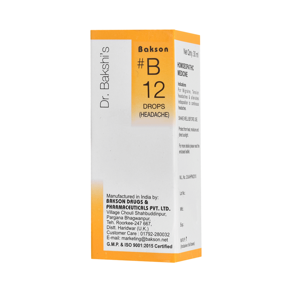 Bakson's Bakson B12 Headache Drop Bakson's Bakson B12 Headache Drop