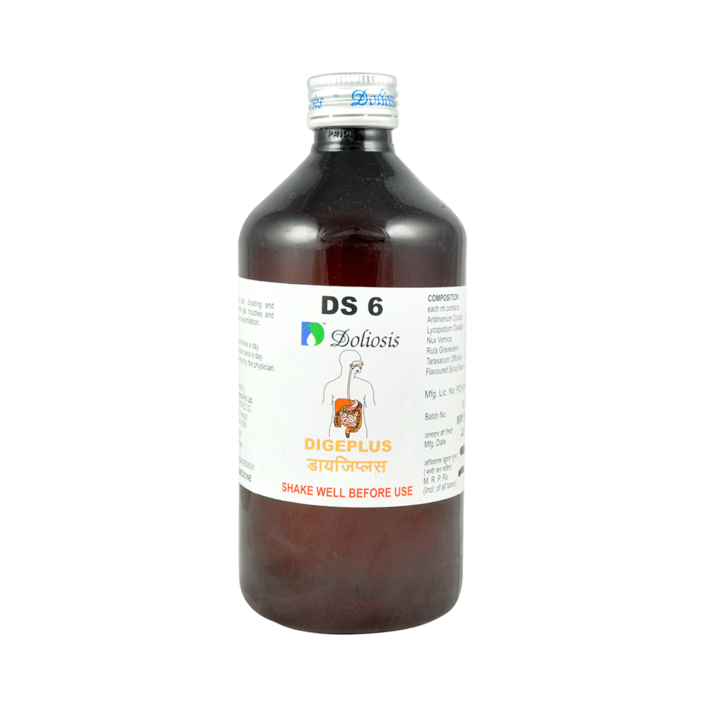 Doliosis DS6 Digeplus Syrup Homeopathic medicine for Digestive System, Homeopathic medicine for Gastritis, Acidity & Indigestion image
