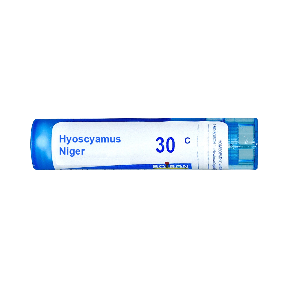 Showing image for Boiron Hyoscyamus Niger Pellets 30C Boiron Hyoscyamus Niger Pellets 30C Homeopathy Medicine for Bone, Joint & Muscles, Homeopathic medicine for Cramps, Homeopathic medicine for Nervous System, Homeopathic medicine for Fits & Epilepsy, Homeopathic medicine for Respiratory System, Homeopathic