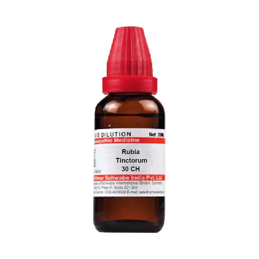 Dr Willmar Schwabe India Rubia Tinctorum Dilution 30 CH Dilutions Homeopathy, 30 CH, Homeopathic medicine for Lifestyle Diseases, Homeopathic medicine for Anaemia image