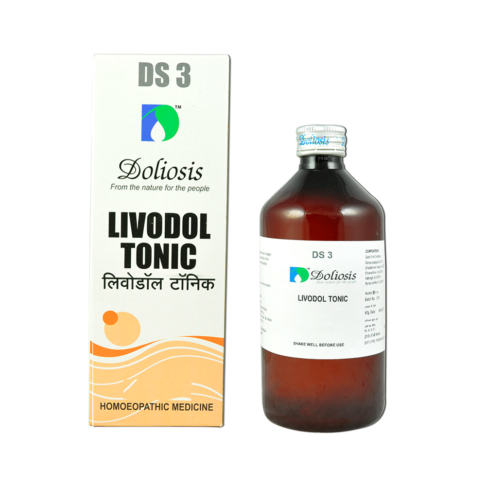 Showing image for Doliosis DS3 Livodol Tonic Doliosis DS3 Livodol Tonic Homeopathic medicine for Digestive System, Homeopathic medicine for Constipation, Homeopathic medicine for Fatty Liver & Jaundice image