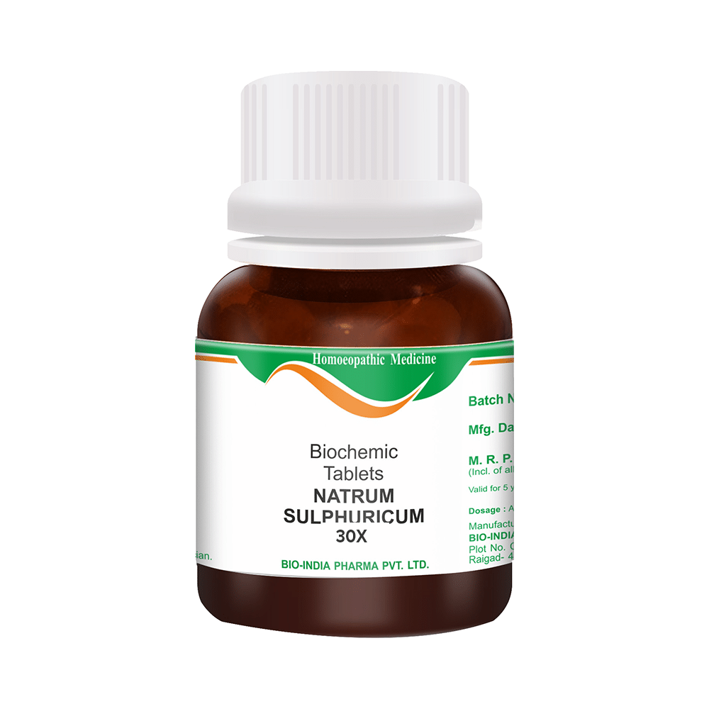 Showing image for Bio India Natrum Sulphuricum Biochemic Tablet 30X Bio India Natrum Sulphuricum Biochemic Tablet 30X image