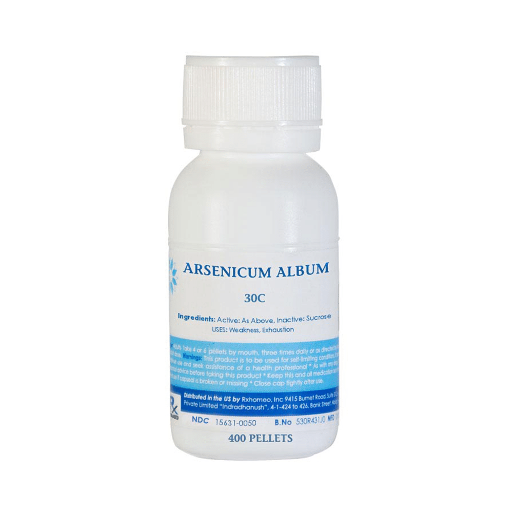 Showing image for Rxhomeo Arsenicum Album Pellets 30C Rxhomeo Arsenicum Album Pellets 30C Homeopathic medicine for Digestive System, Homeopathic medicine for Diarrhoea & Dysentry, Homeopathic medicine for Food Poisoning, Homeopathic medicine for Gastritis, Acidity & Indigestion, Homeopathic medicine for Face