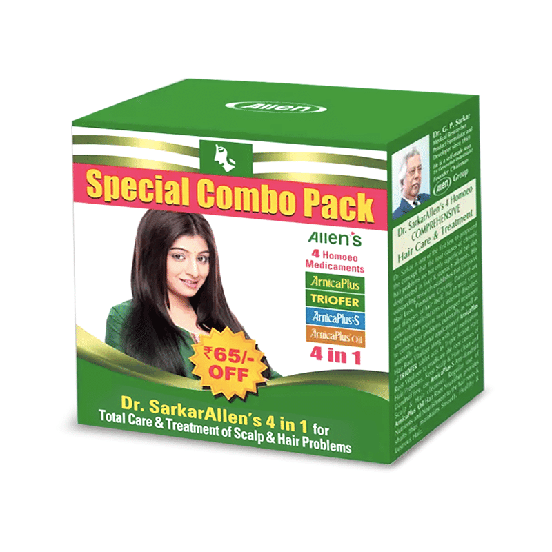 Allen's ArnicaPlus Hair Treatment Combo 4 in 1 (Vitalizer+Triofer+Shampoo+Hair Oil) Allen's ArnicaPlus Hair Treatment Combo 4 in 1 (Vitalizer+Triofer+Shampoo+Hair Oil)