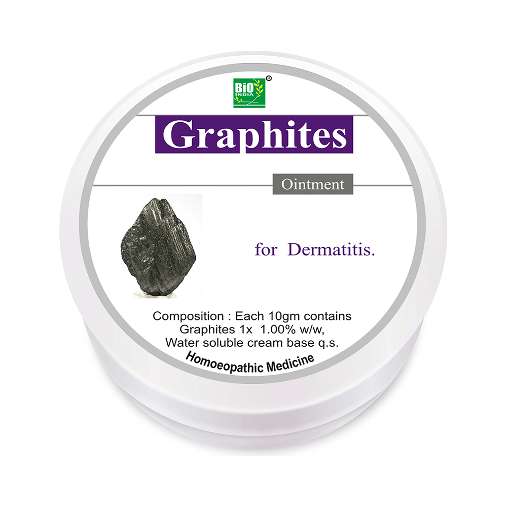 Bio India Graphites Ointment Homeopathy Medicine for Bone, Joint & Muscles, Homeopathic medicine for Gout, Homeopathic medicine for Face, Homeopathic medicine for Acne & Pimples image