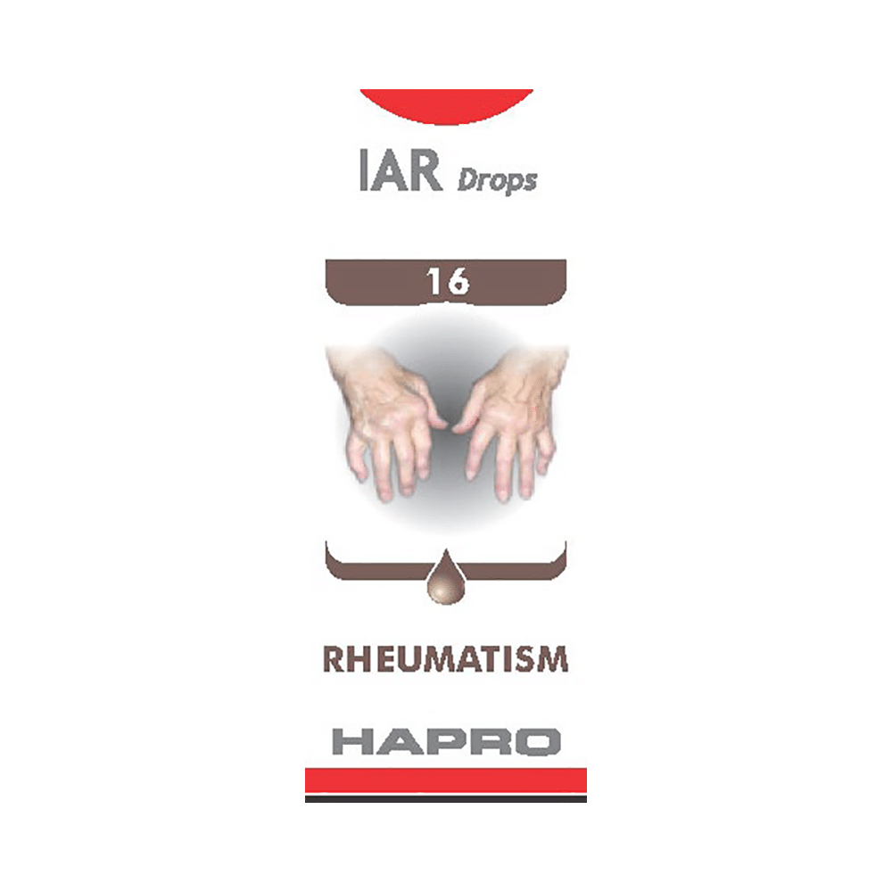Hapro IAR Drop No. 16 (Rheumatism) Homeopathy Medicine for Bone, Joint & Muscles, Homeopathic medicine for Gout, Homeopathic medicine for Sciatica, Homeopathic medicine for Nervous System, Homeopathic medicine for Neuralgia & Nerve Pain image