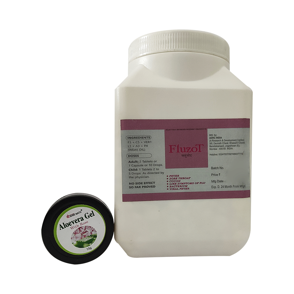 Fluzot Tablet with Shri Nath Aloevera Gel 10gm Free Fluzot Tablet with Shri Nath Aloevera Gel 10gm Free