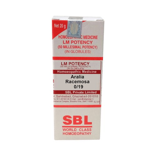 Showing image for SBL Aralia Racemosa 0/19 LM SBL Aralia Racemosa 0/19 LM Millesimal LM Potencies, LM 0/19, Homeopathic medicine for Respiratory System, Homeopathic medicine for Asthma, Homeopathic medicine for Running Nose & Sneezing image