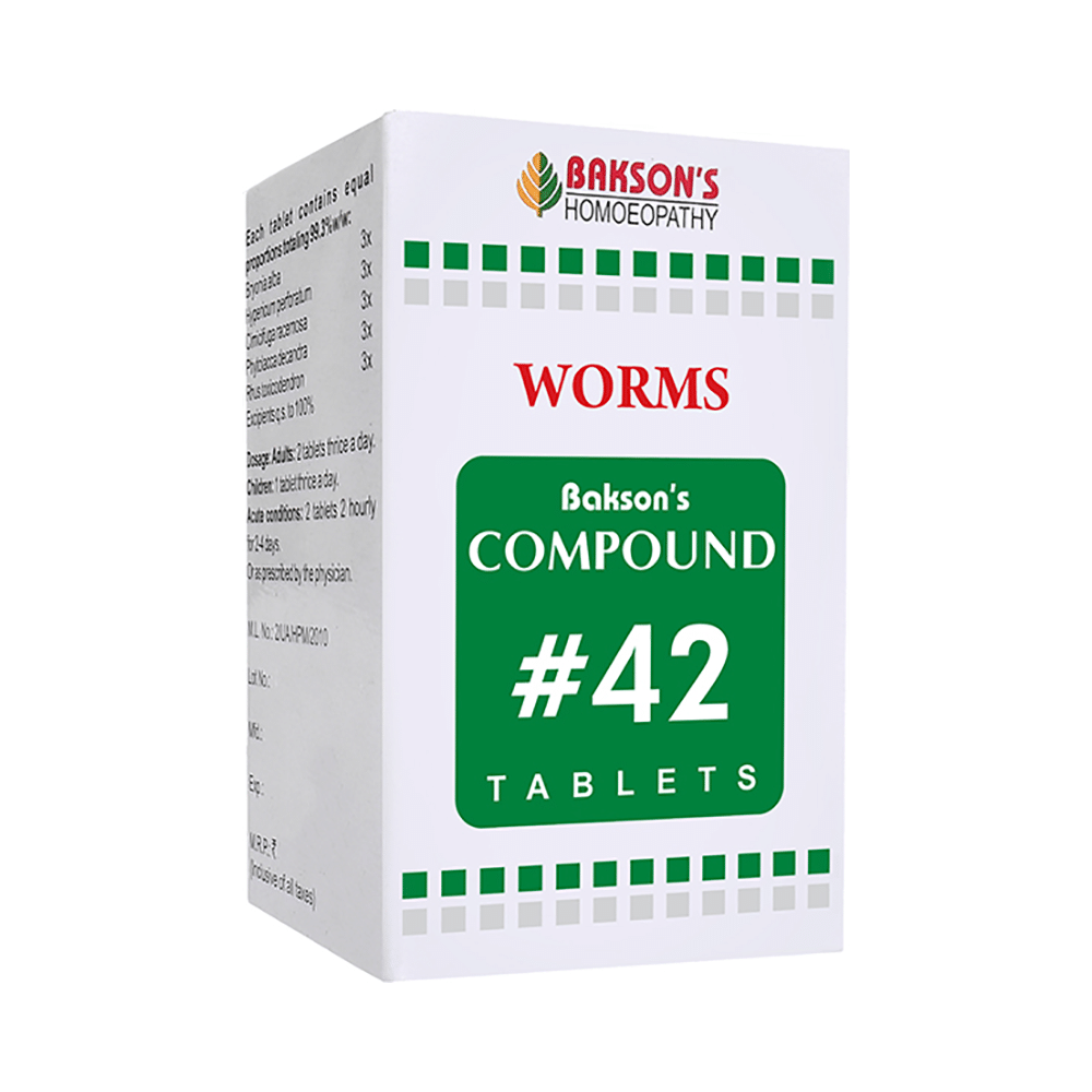 Bakson's Compound # 42 Worms Tablet Bakson's Compound # 42 Worms Tablet