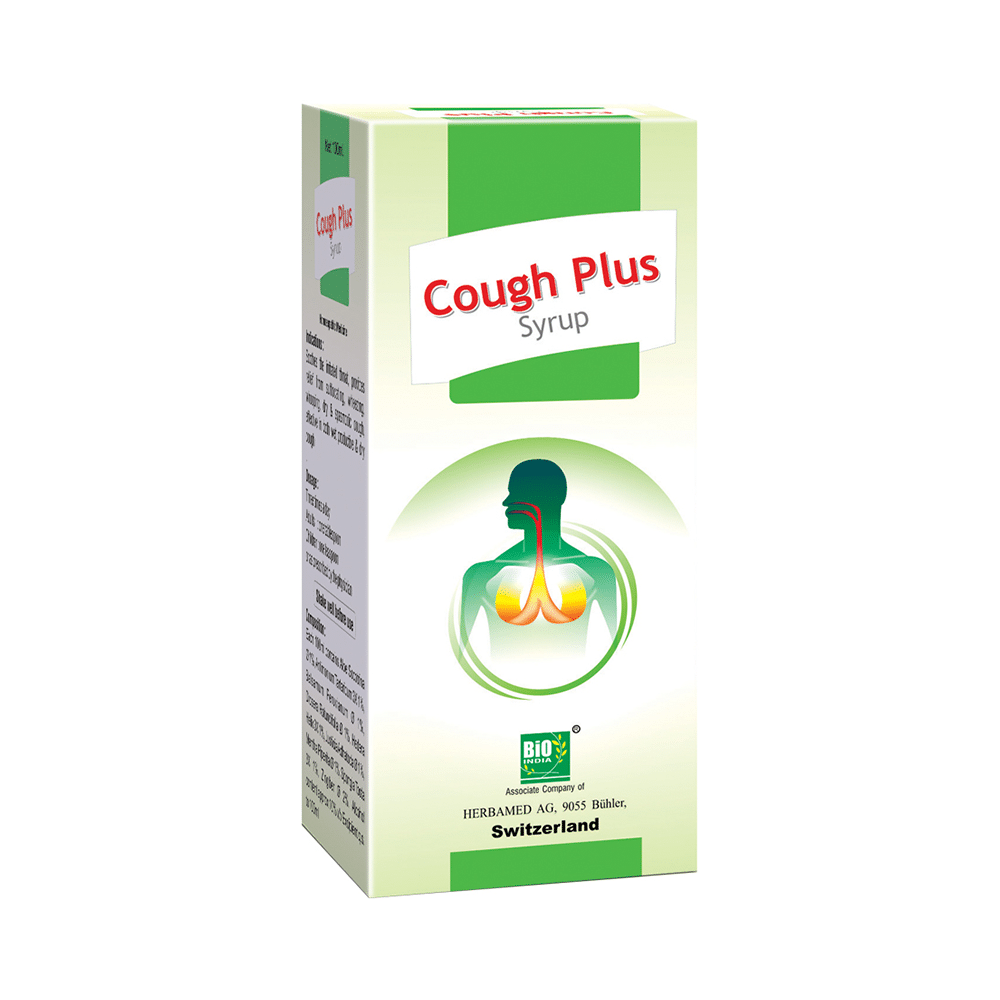 Bio India Cough Plus Syrup Homeopathic medicine for Respiratory System, Homeopathic medicine for Cough image