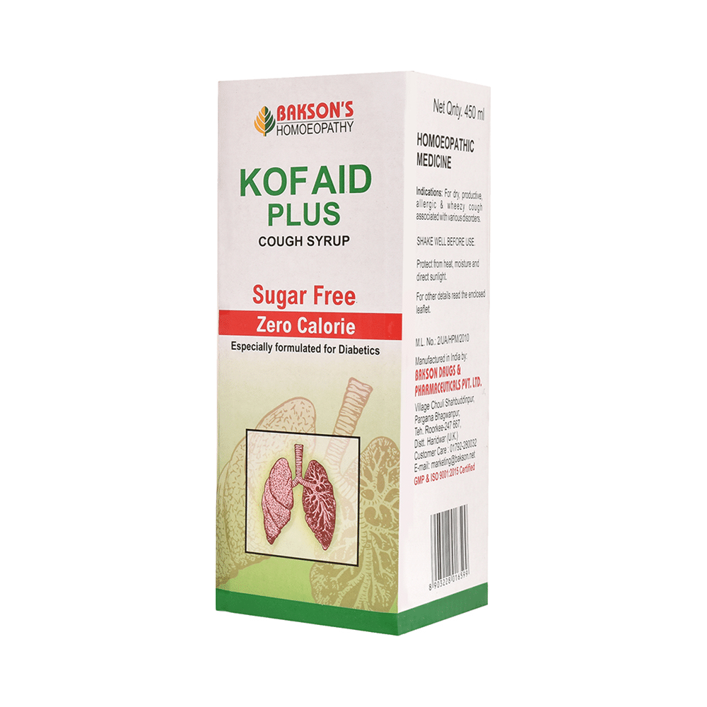 Buy Bakson's Kof Aid Plus Cough Syrup Sugar Free Online