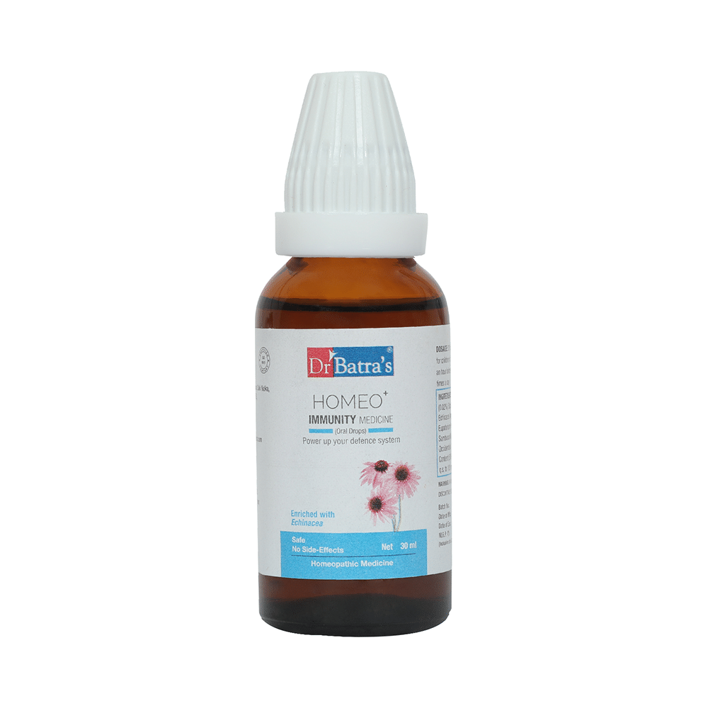 Dr Batra's Homeo+ Immunity Medicine Oral Drops (30ml Each) Homeopathic medicine for Fitness & Supplements, Homeopathic medicine for Immunity Boosters, Homeopathic medicine for Respiratory System, Homeopathic medicine for Cough image