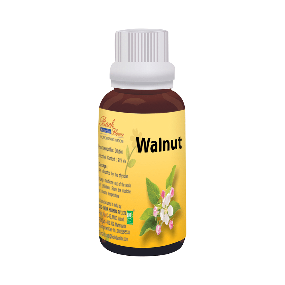 Bio India Bach Flower Walnut Bach Flower Remedies, Homeopathic medicine for Child Health, Homeopathic medicine for Teething Problems image