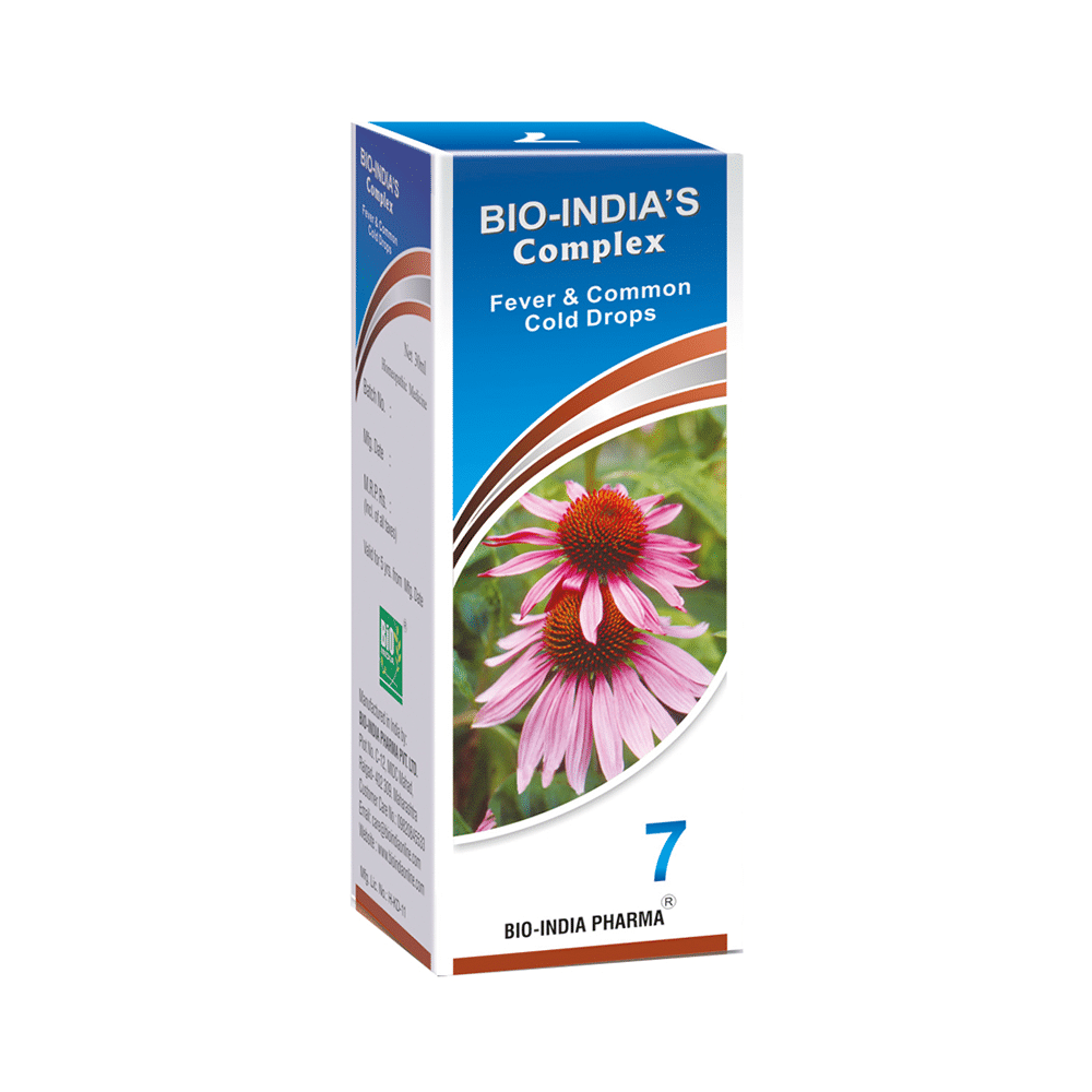 Bio India Complex 7 Fever & Common Cold Drop Medicines, Homeopathy Medicine for Bone, Joint & Muscles, Homeopathic medicine for Bodyache, Homeopathic medicine for Fevers & Flu, Homeopathic medicine for Respiratory System, Homeopathic medicine for Cough im