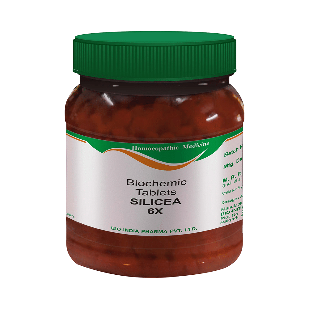 Showing image for Bio India Silicea Biochemic Tablet 6X Bio India Silicea Biochemic Tablet 6X Biochemic Tablets, 6X, Homeopathic medicine for Irritability & Hyperactivity, Homeopathic medicine for Hair, Homeopathic medicine for Lice, Homeopathic medicine for Nervous System, Homeopathic medicine for Headache &