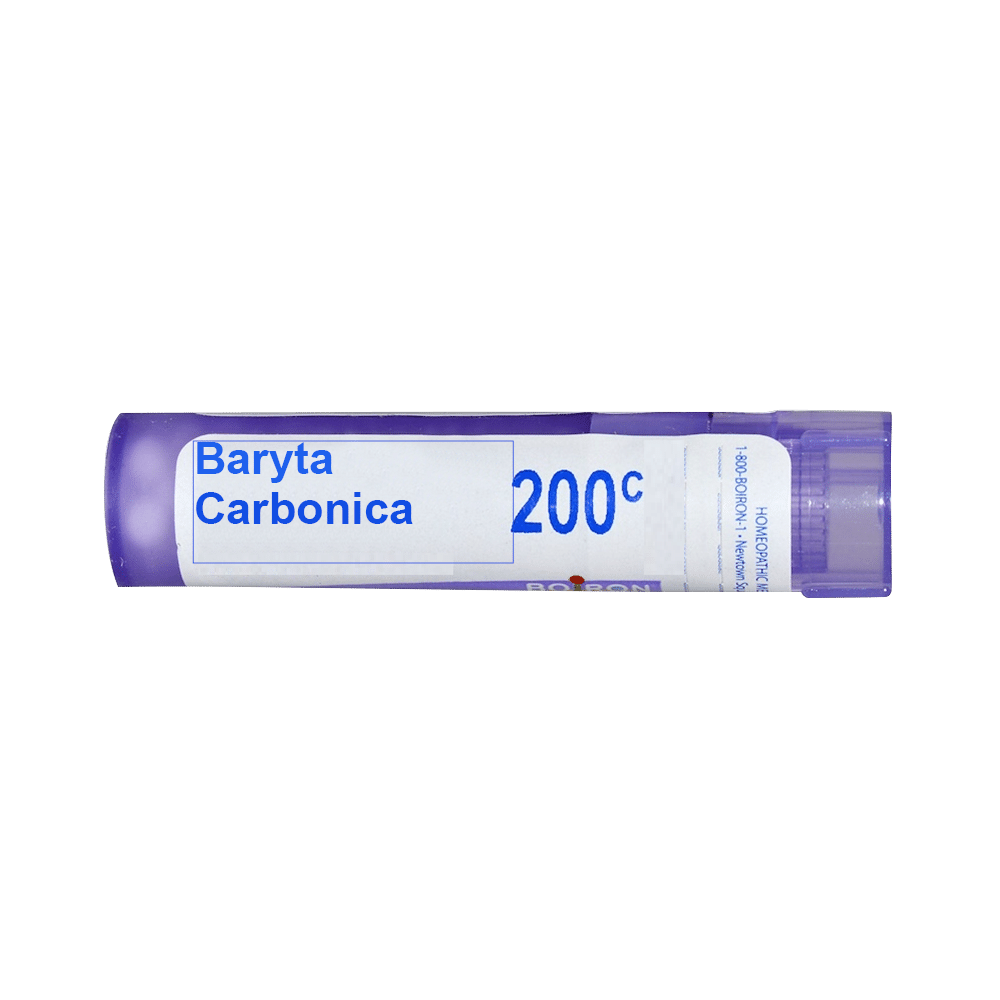 Boiron Baryta Carbonica Pellets 200C Homeopathic medicine for Irritability & Hyperactivity, Homeopathic medicine for Nervous System, Homeopathic medicine for Paralysis, Homeopathic medicine for Respiratory System, Homeopathic medicine for Tonsillitis imag