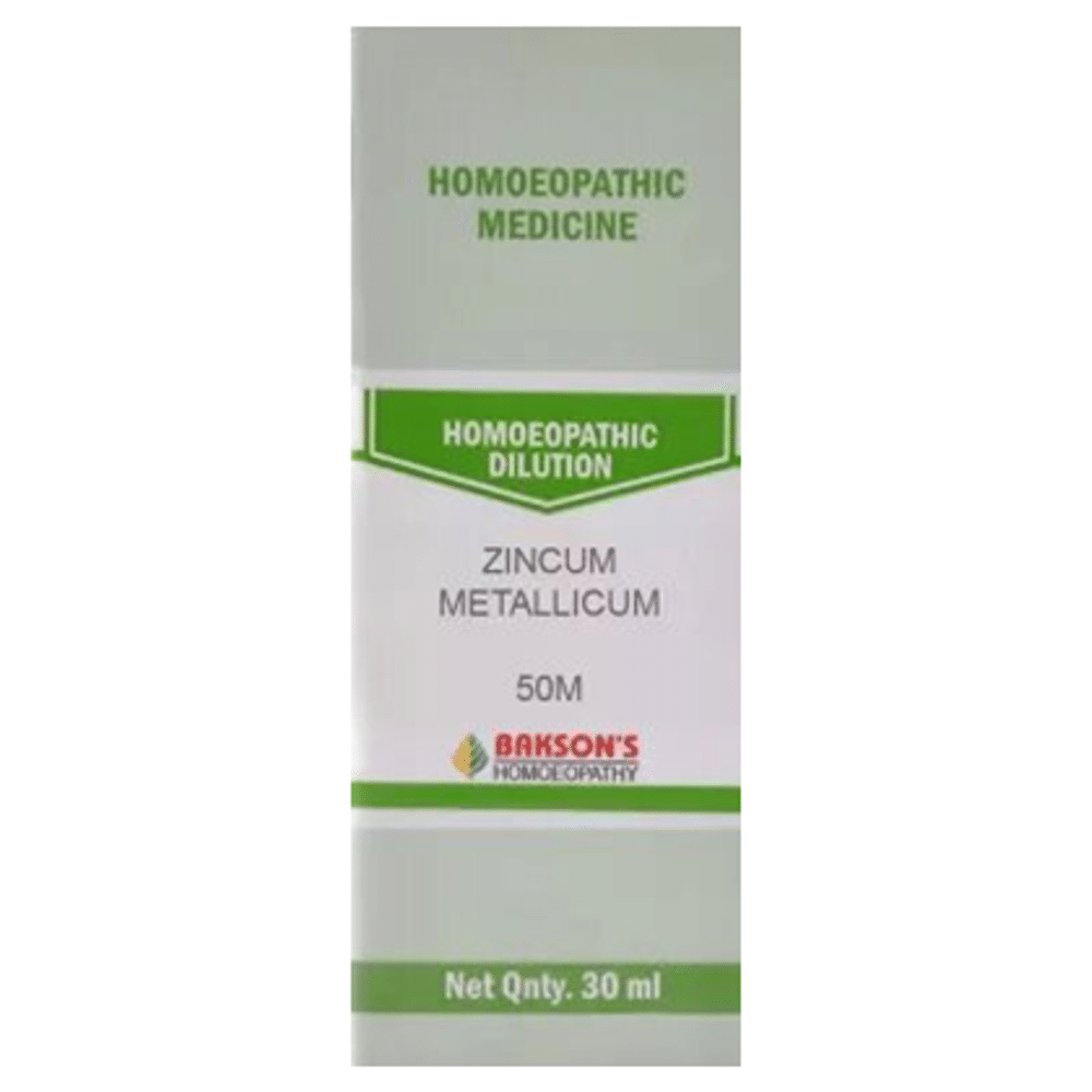 Bakson's Homeopathy Zincum Metallicum Dilution 50M Bakson's Homeopathy Zincum Metallicum Dilution 50M