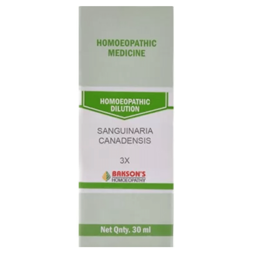 Bakson's Homeopathy Sanguinaria Canadensis Dilution 3X Bakson's Homeopathy Sanguinaria Canadensis Dilution 3X