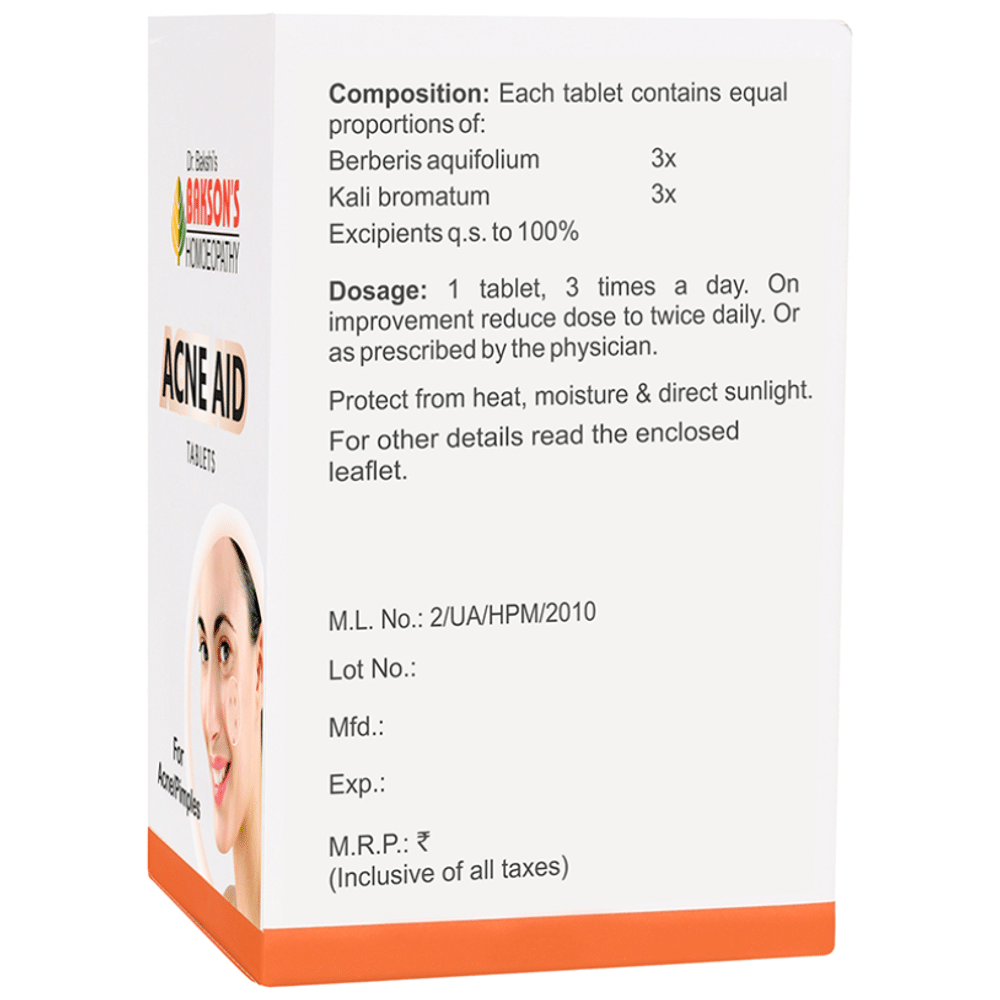 Bakson's Homeopathy Acne Aid Tablet Bakson's Homeopathy Acne Aid Tablet