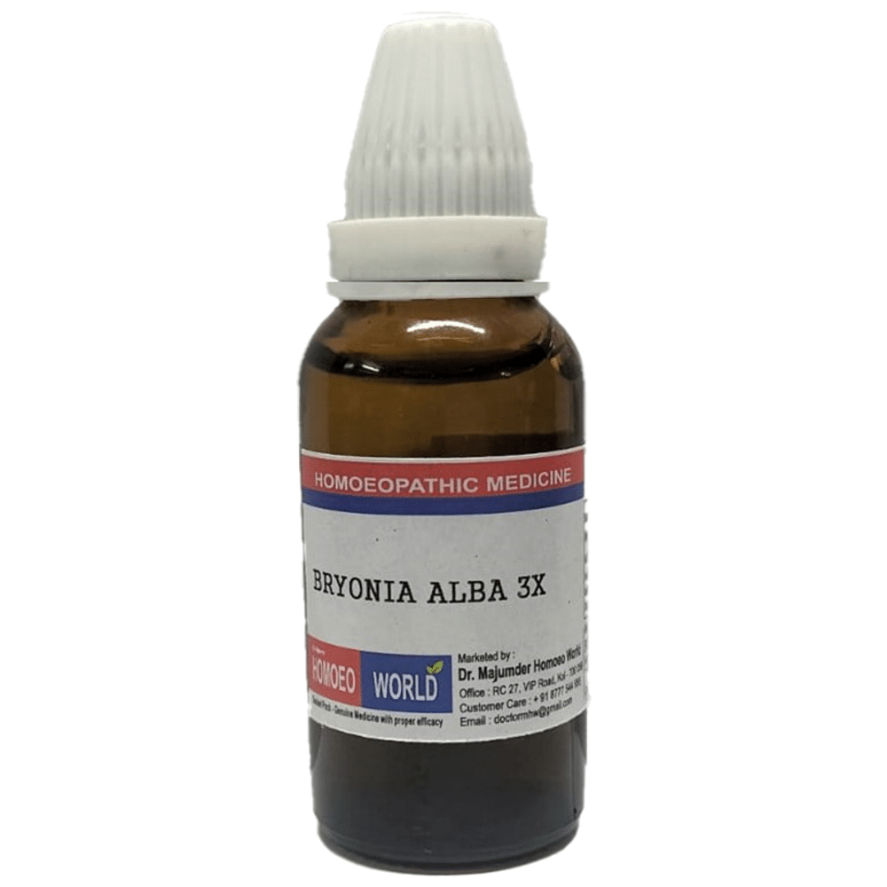 Dr. Majumder Homeo World Bryonia Alba Dilution 3X (30ml Each) Dr. Majumder Homeo World Bryonia Alba Dilution 3X (30ml Each)