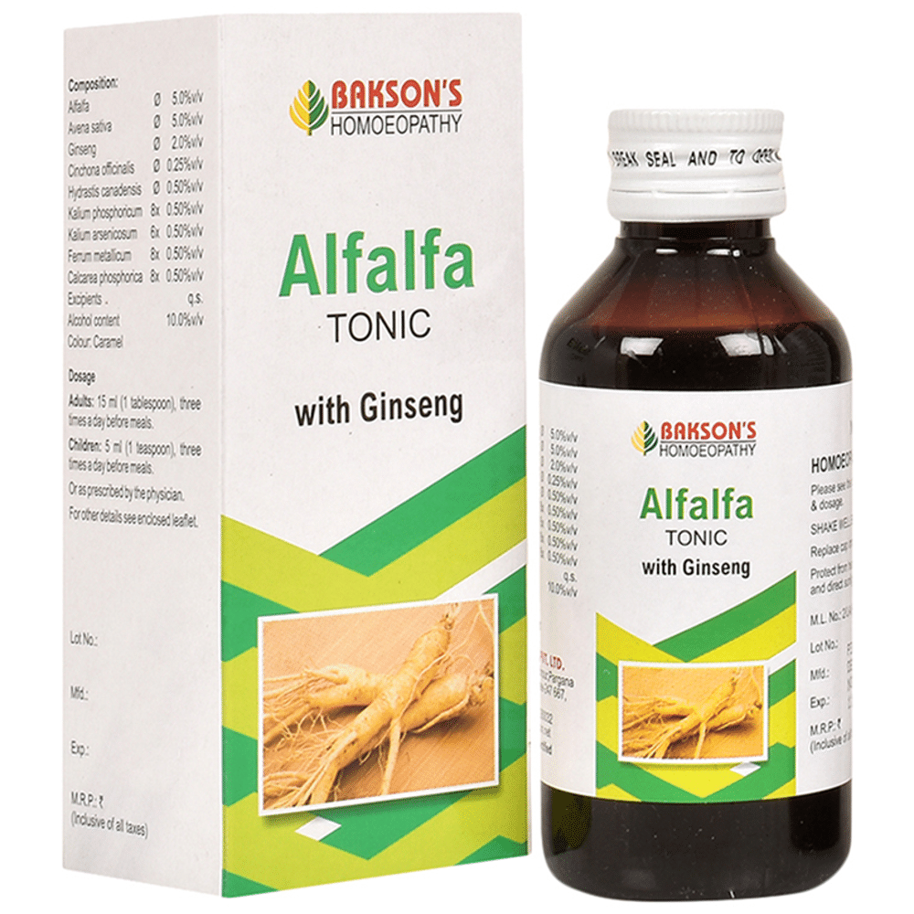Bakson's Homeopathy Alfalfa Tonic with Ginseng Bakson's Homeopathy Alfalfa Tonic with Ginseng