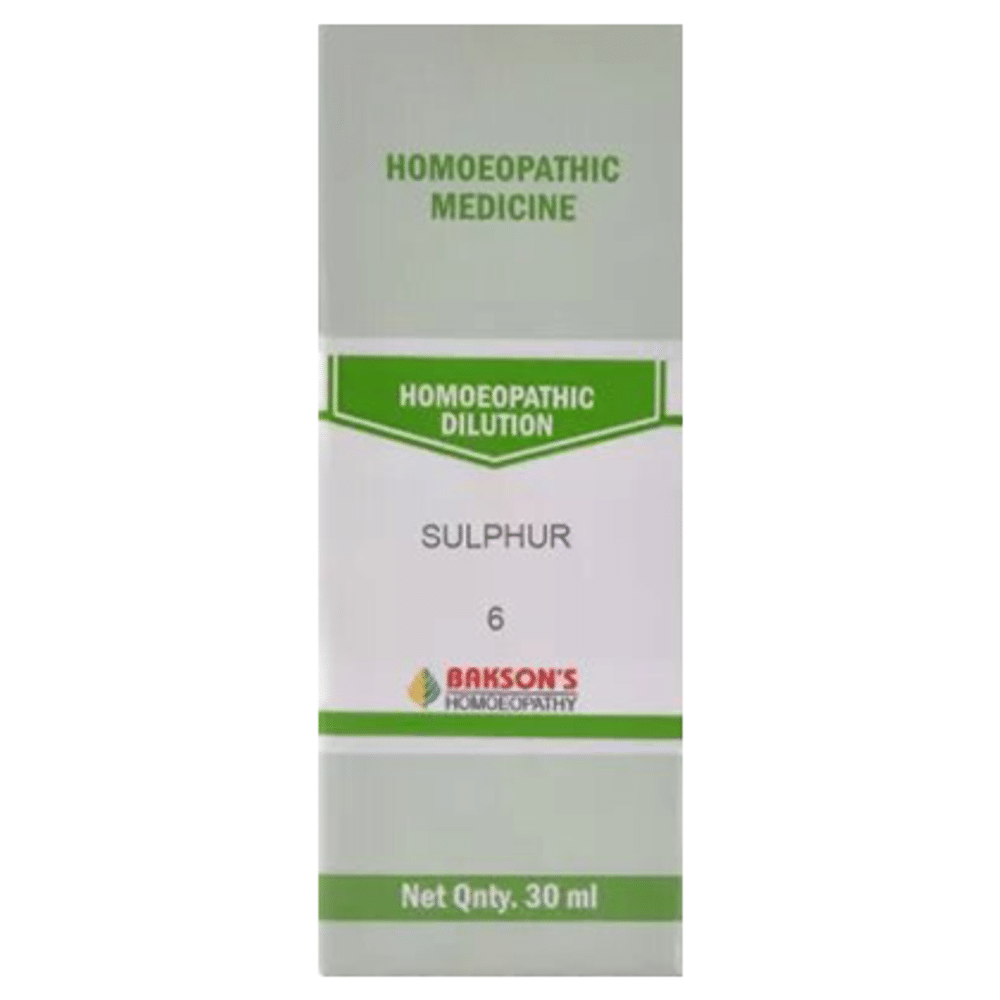 Bakson's Homeopathy Sulphur Dilution 6 Bakson's Homeopathy Sulphur Dilution 6