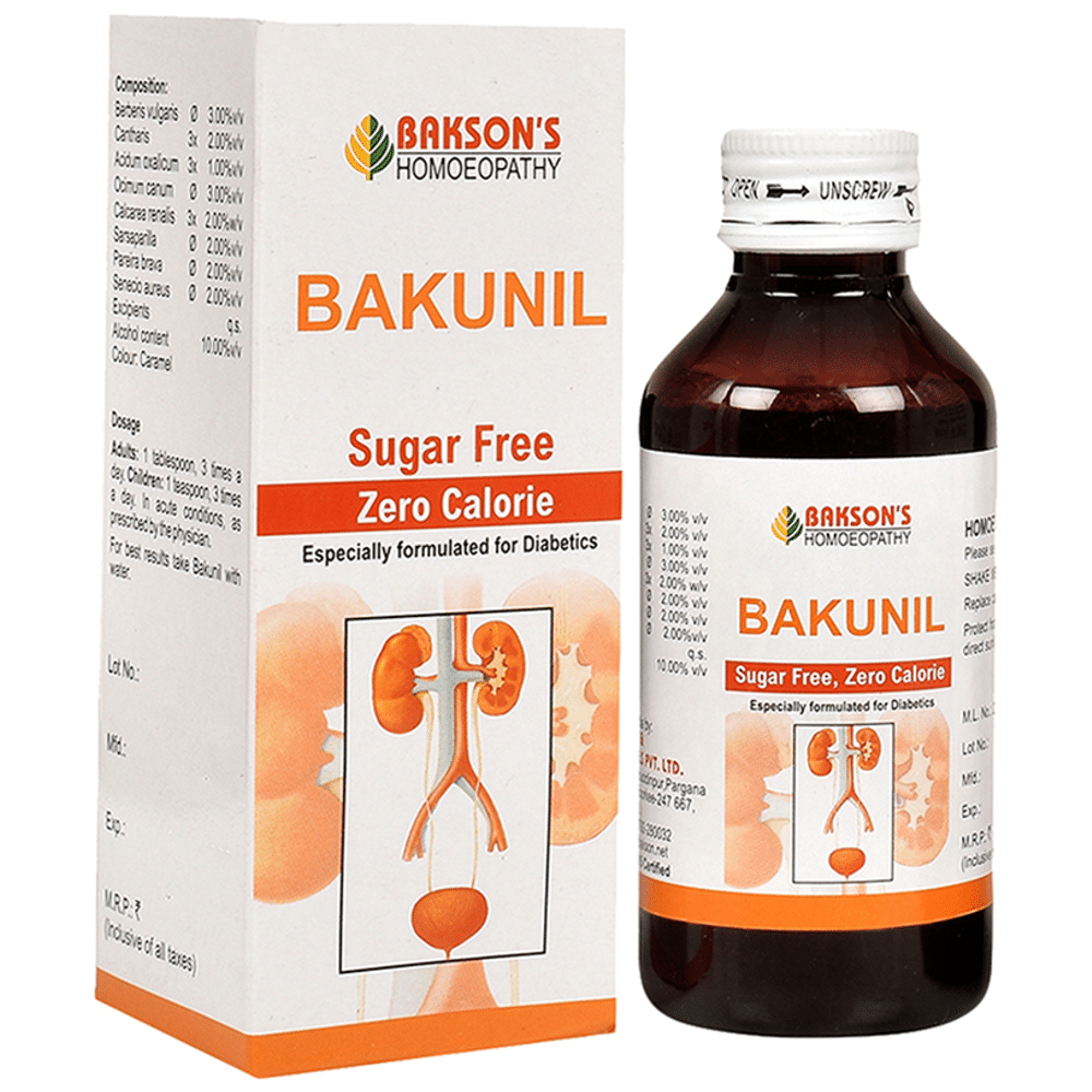 Bakson's Homeopathy Bakunil Syrup Sugar Free Bakson's Homeopathy Bakunil Syrup Sugar Free