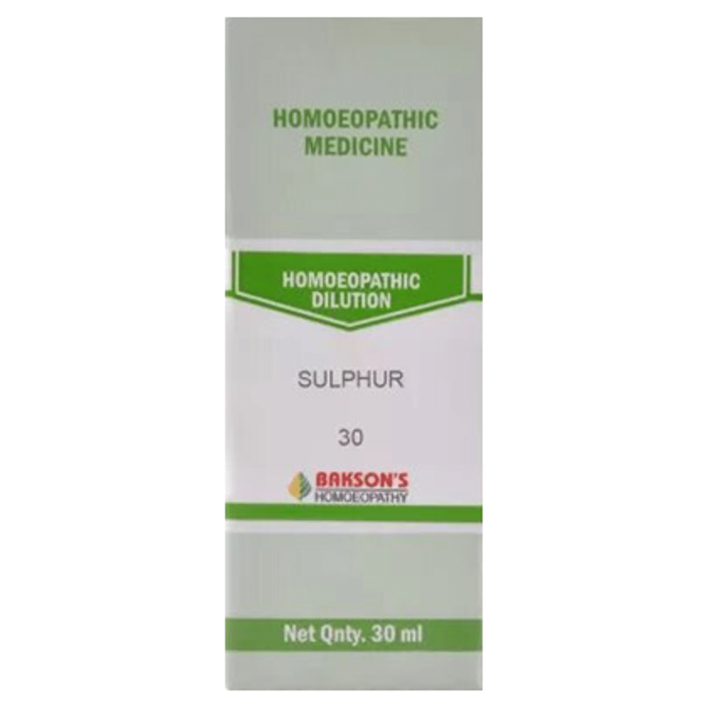 Bakson's Homeopathy Sulphur Dilution 30 Bakson's Homeopathy Sulphur Dilution 30