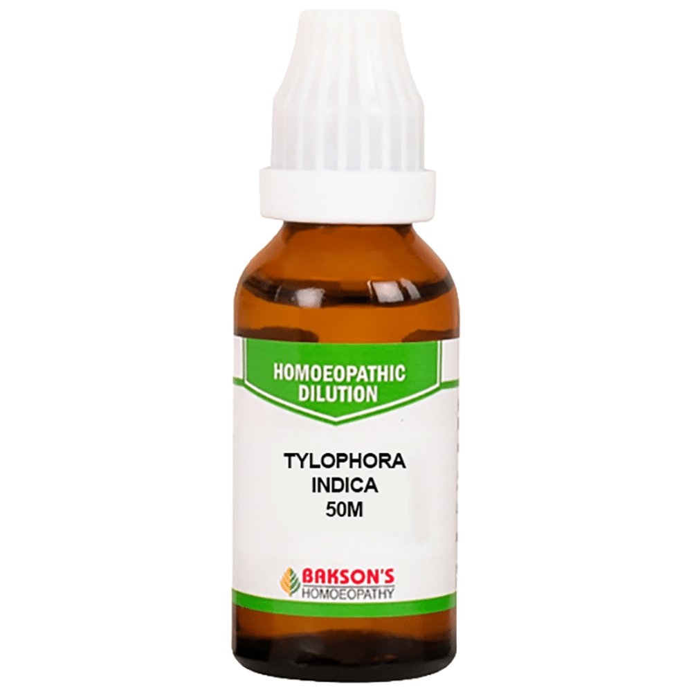 Bakson's Homeopathy Tylophora Indica Dilution 50M Bakson's Homeopathy Tylophora Indica Dilution 50M