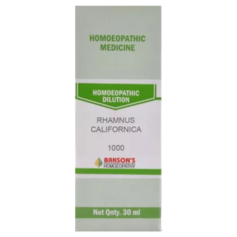 Bakson's Homeopathy Rhamnus Californica Dilution 1000 CH Bakson's Homeopathy Rhamnus Californica Dilution 1000 CH