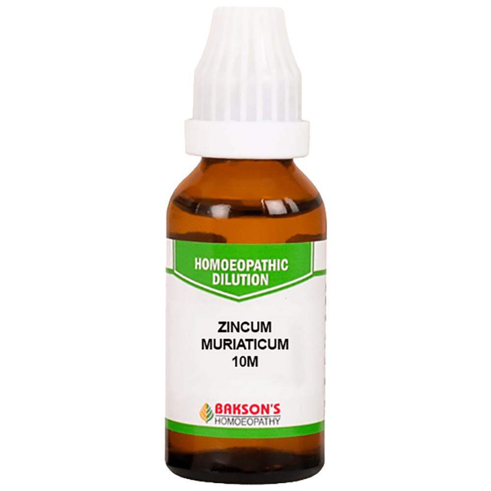 Bakson's Homeopathy Zincum Muriaticum Dilution 10M Bakson's Homeopathy Zincum Muriaticum Dilution 10M