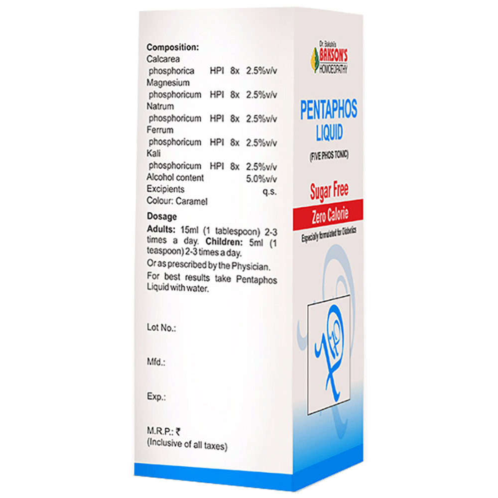 Bakson's Homeopathy Pentaphos Liquid Sugar Free Bakson's Homeopathy Pentaphos Liquid Sugar Free