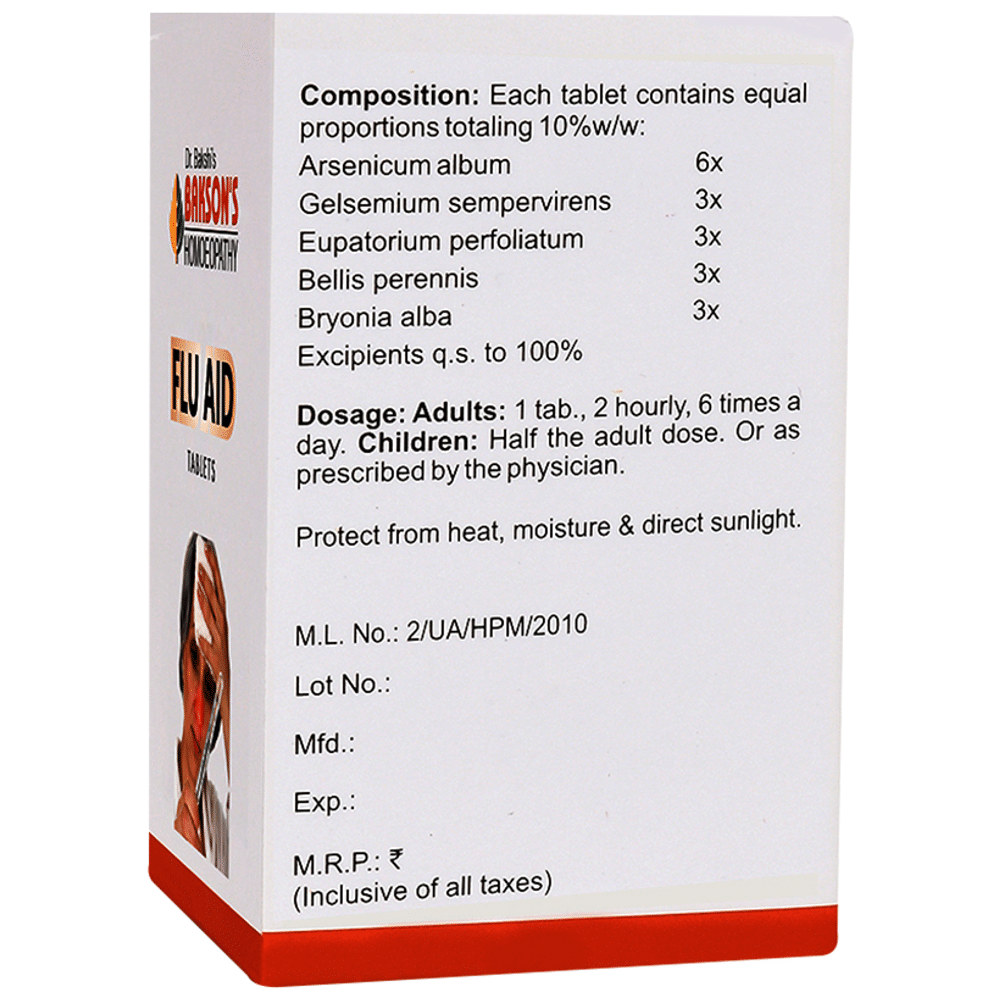 Bakson's Homeopathy Flu Aid Tablet