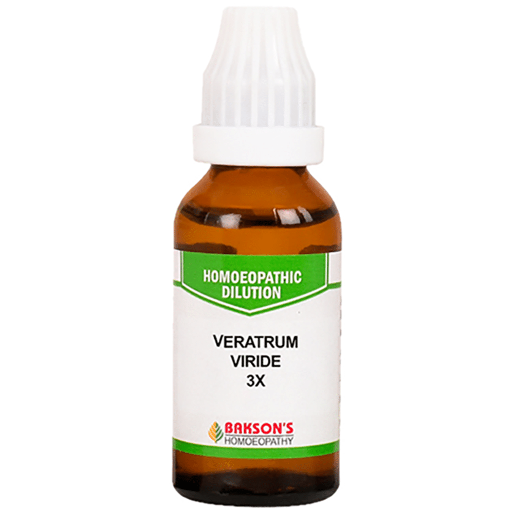 Bakson's Homeopathy Veratrum Viride Dilution 3X Bakson's Homeopathy Veratrum Viride Dilution 3X