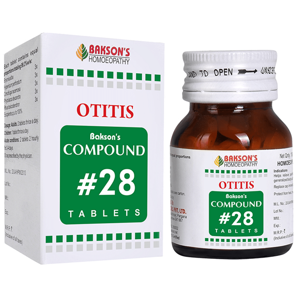 Bakson's Homeopathy Compound # 28 Otitis Tablet