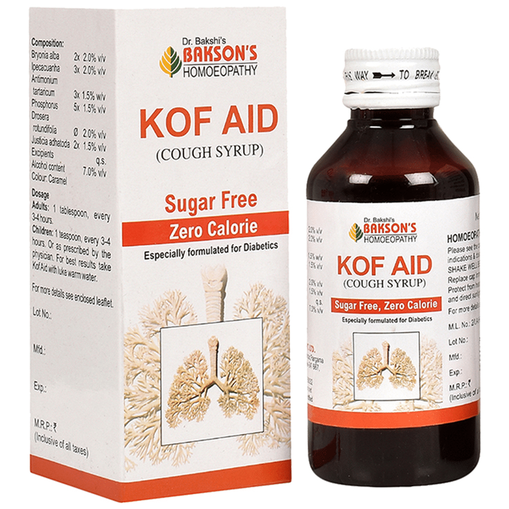 Bakson's Homeopathy Kof Aid Cough Syrup Sugar Free Bakson's Homeopathy Kof Aid Cough Syrup Sugar Free