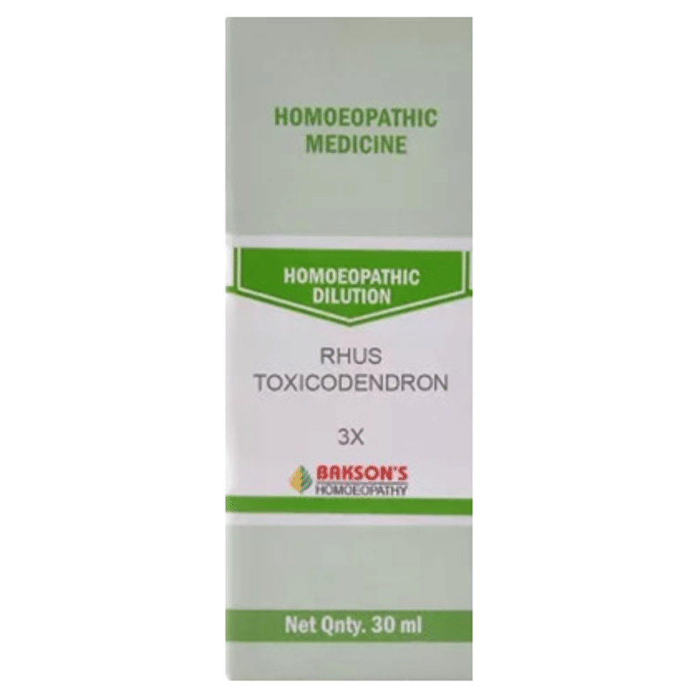 Bakson's Homeopathy Rhus Toxicodendron Dilution 3X Bakson's Homeopathy Rhus Toxicodendron Dilution 3X