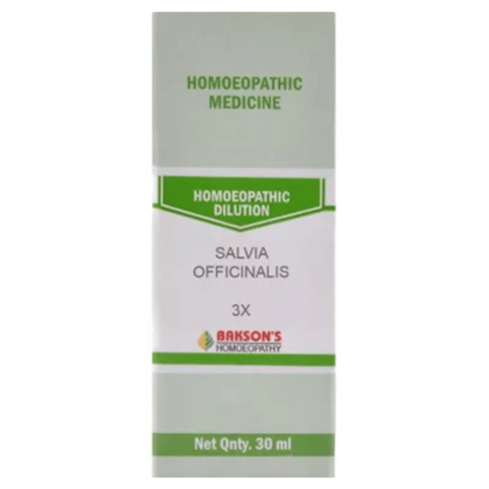 Bakson's Homeopathy Salvia Officinalis Dilution 3X Bakson's Homeopathy Salvia Officinalis Dilution 3X