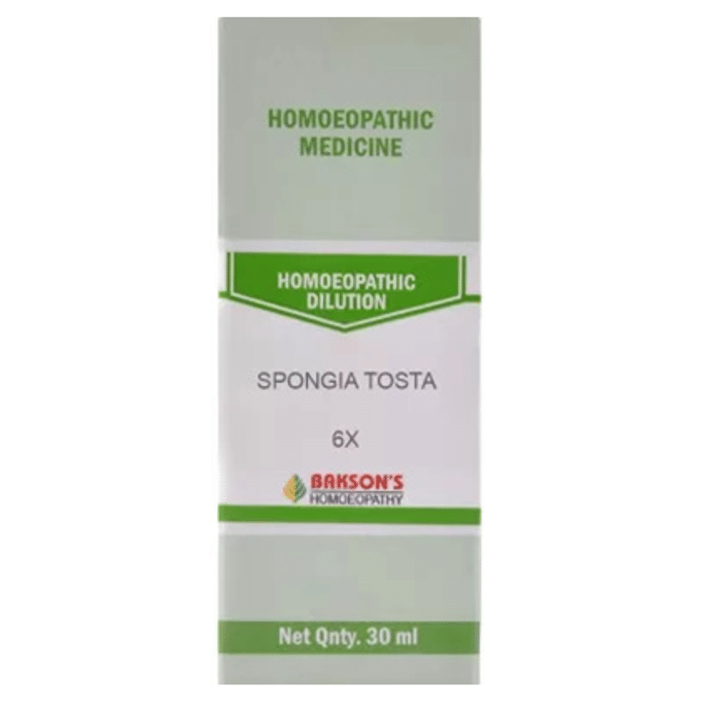 Bakson's Homeopathy Spongia Tosta Dilution 6X Bakson's Homeopathy Spongia Tosta Dilution 6X