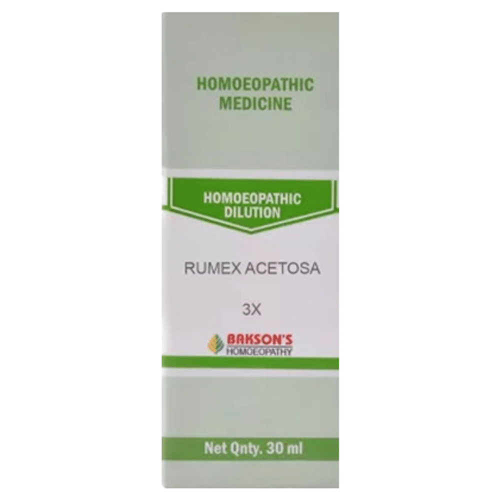 Bakson's Homeopathy Rumex Acetosa Dilution 3X Bakson's Homeopathy Rumex Acetosa Dilution 3X