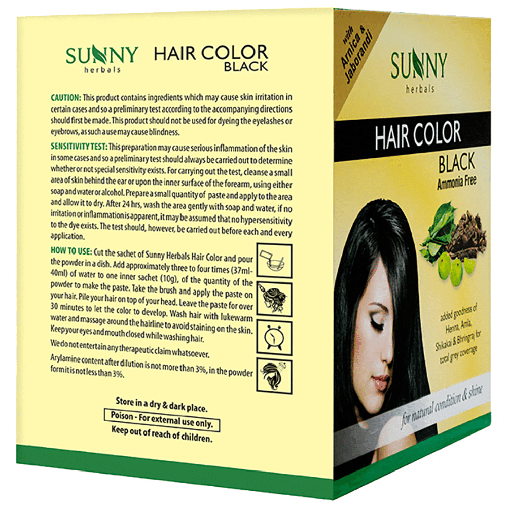 Sunny Herbals Hair Color 12 Sachets Black