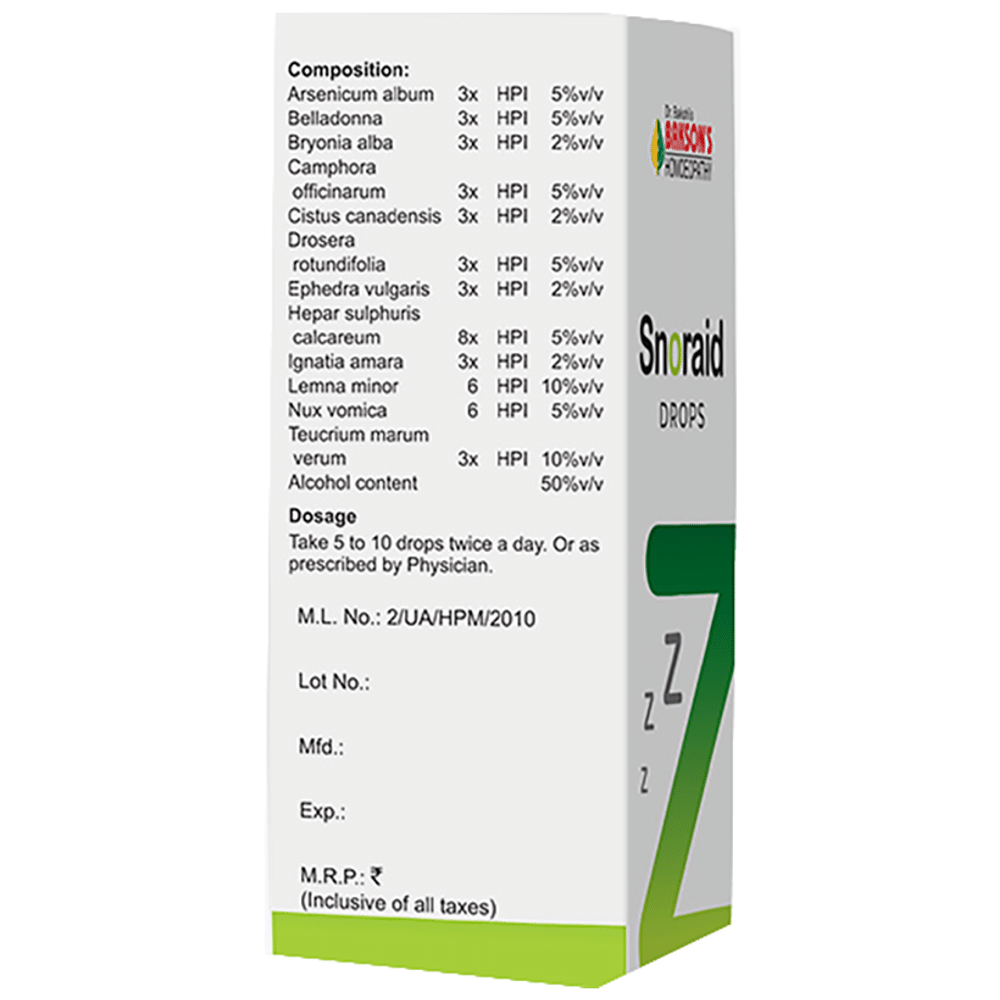 Bakson's Homeopathy Snoraid Drop Bakson's Homeopathy Snoraid Drop