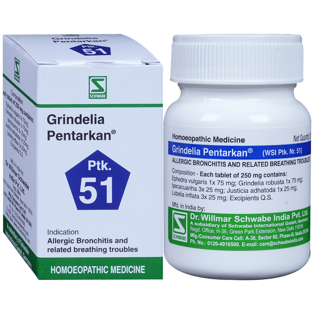 Dr Willmar Schwabe India Grindelia Pentarkan Ptk 51 Tablet Dr Willmar Schwabe India Grindelia Pentarkan Ptk 51 Tablet