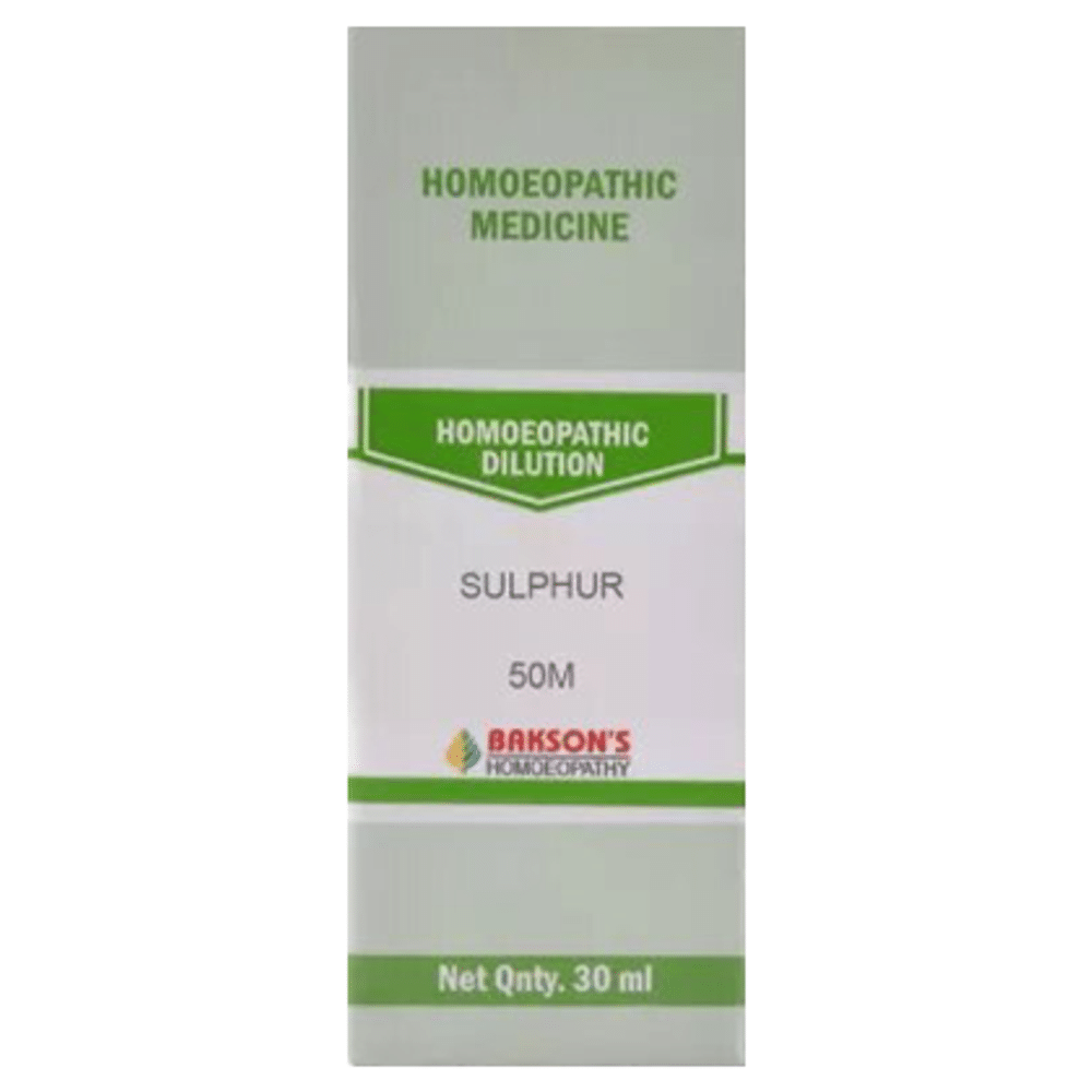 Bakson's Homeopathy Sulphur Dilution 50M Bakson's Homeopathy Sulphur Dilution 50M