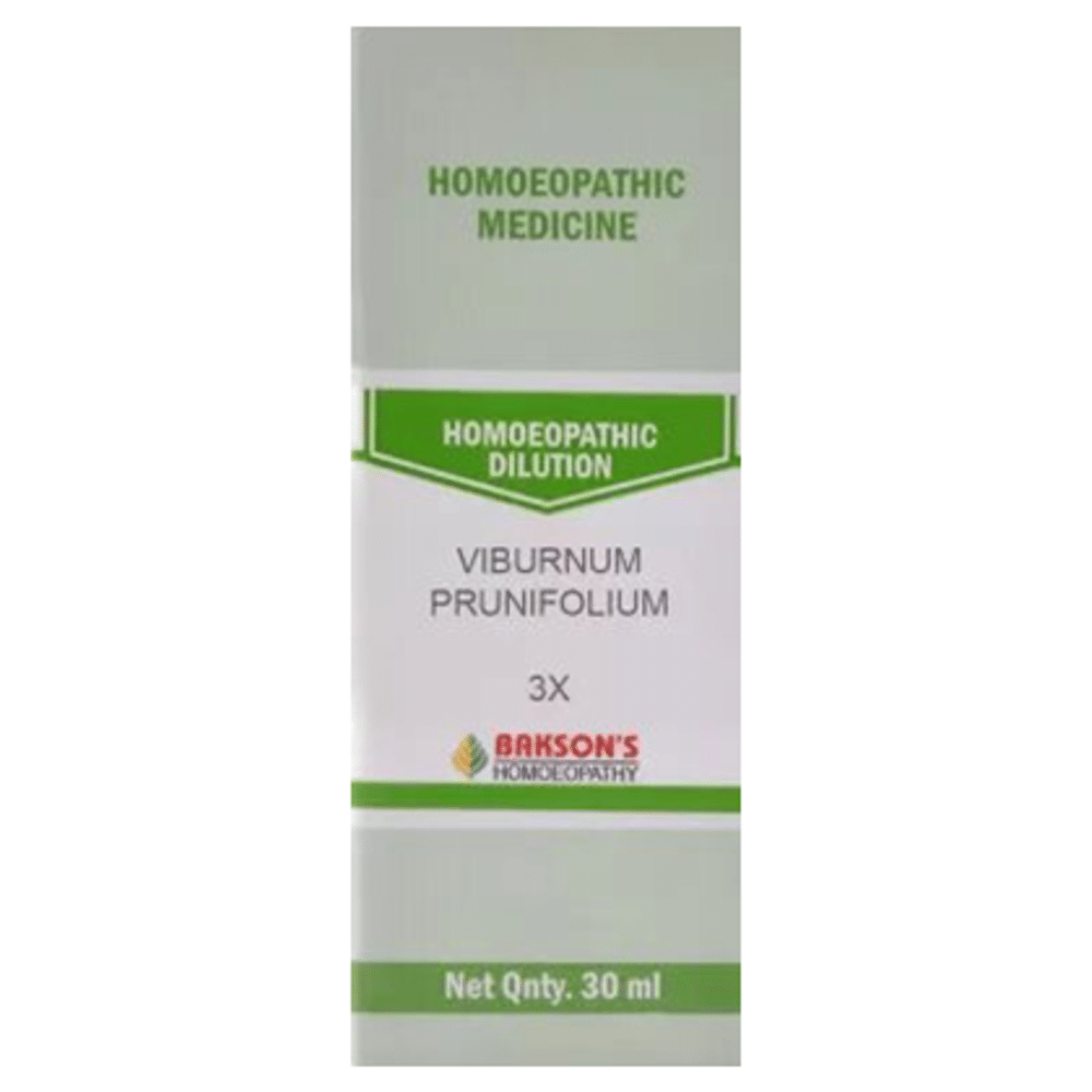 Bakson's Homeopathy Viburnum Prunifolium Dilution 3X Bakson's Homeopathy Viburnum Prunifolium Dilution 3X