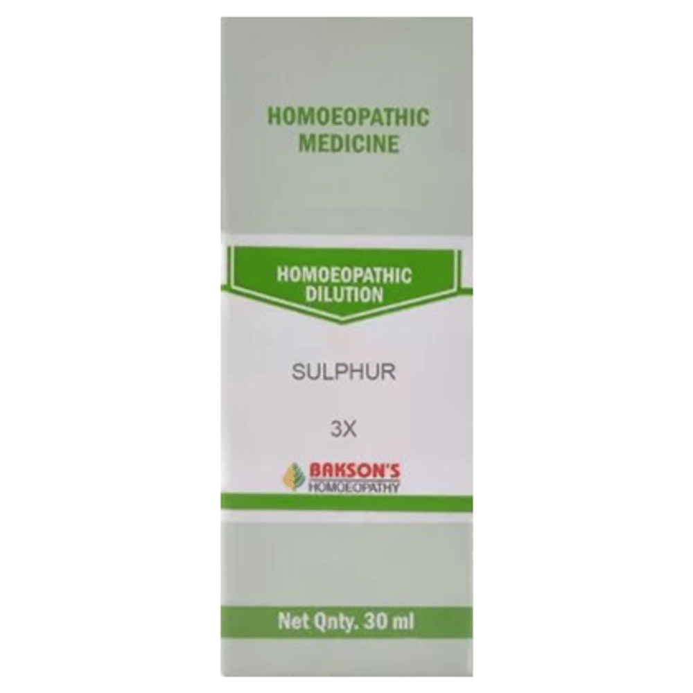 Bakson's Homeopathy Sulphur Dilution 3X Bakson's Homeopathy Sulphur Dilution 3X