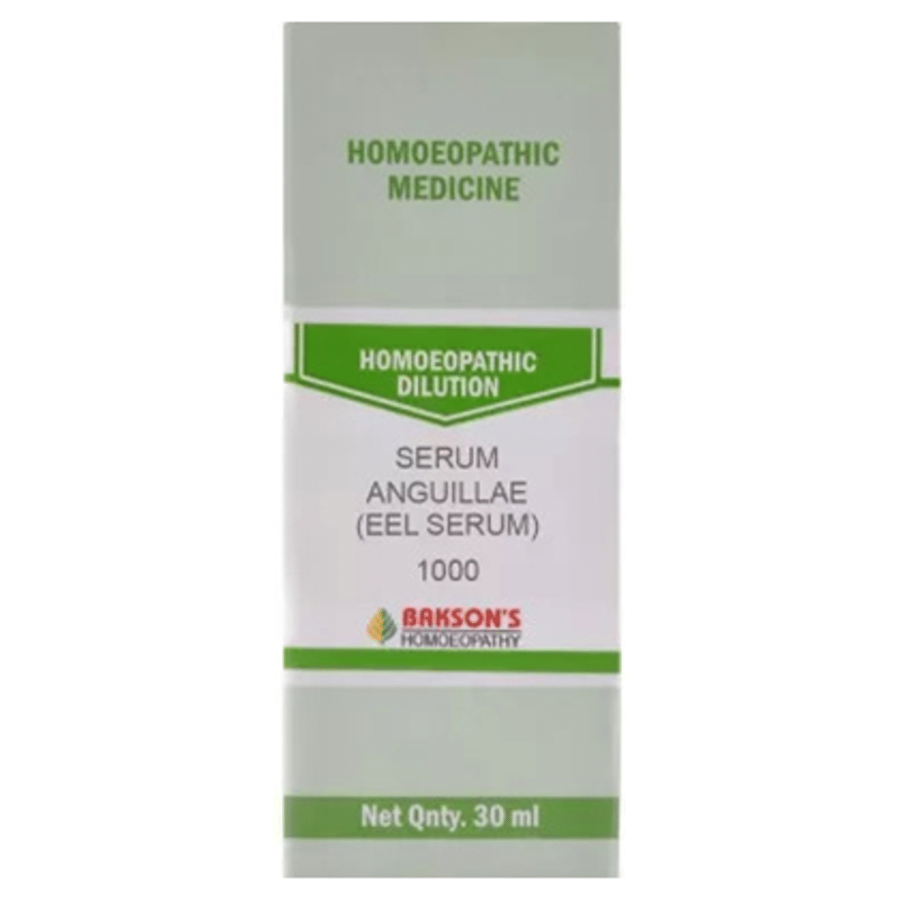 Bakson's Homeopathy Serum Anguillae (Eel Serum) Dilution 1000 CH Bakson's Homeopathy Serum Anguillae (Eel Serum) Dilution 1000 CH