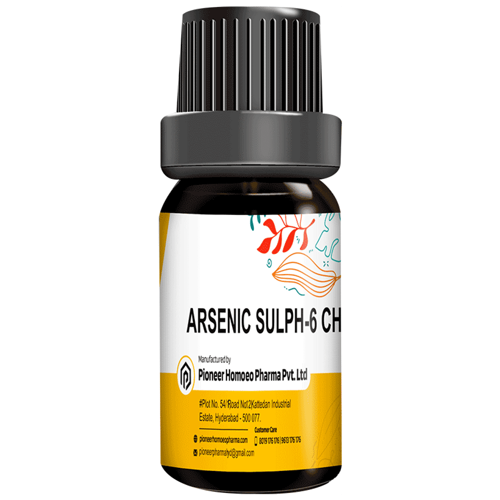 Pioneer Pharma Arsenic Sulph Globules Pellets Multidose Pills 6 CH Pioneer Pharma Arsenic Sulph Globules Pellets Multidose Pills 6 CH