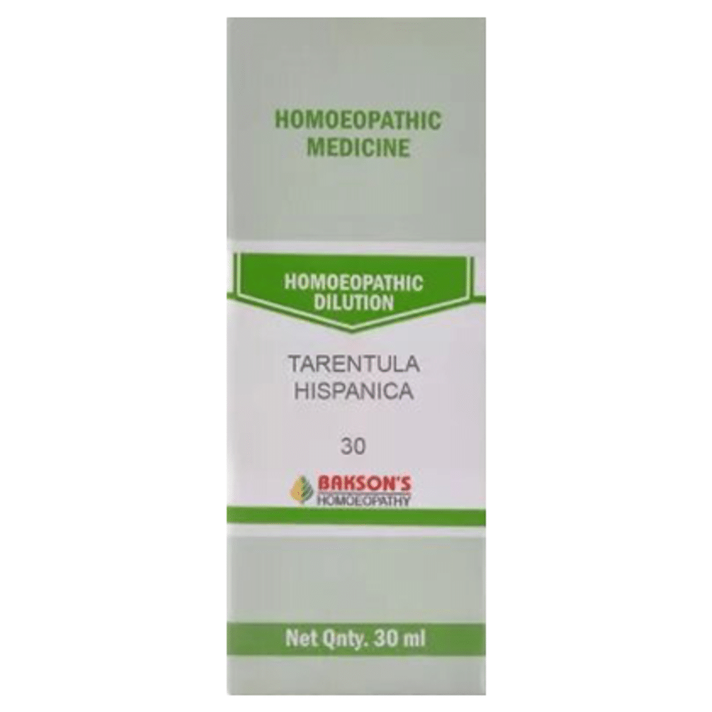 Bakson's Homeopathy Tarentula Hispanica Dilution 30 Bakson's Homeopathy Tarentula Hispanica Dilution 30